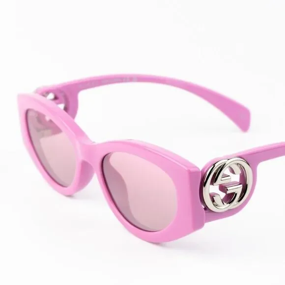 NEW Gucci GG1691S 003 Pink Mirror Women Oval Sunglasses GG 1691S - Picture 6 of 11